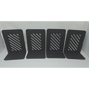 Rubbermaid Sanford Granite Metal Bookends 2 Sets 4 Total Cork Bottom 8" H X 6" W